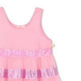 Pink Sequin Striped Dress