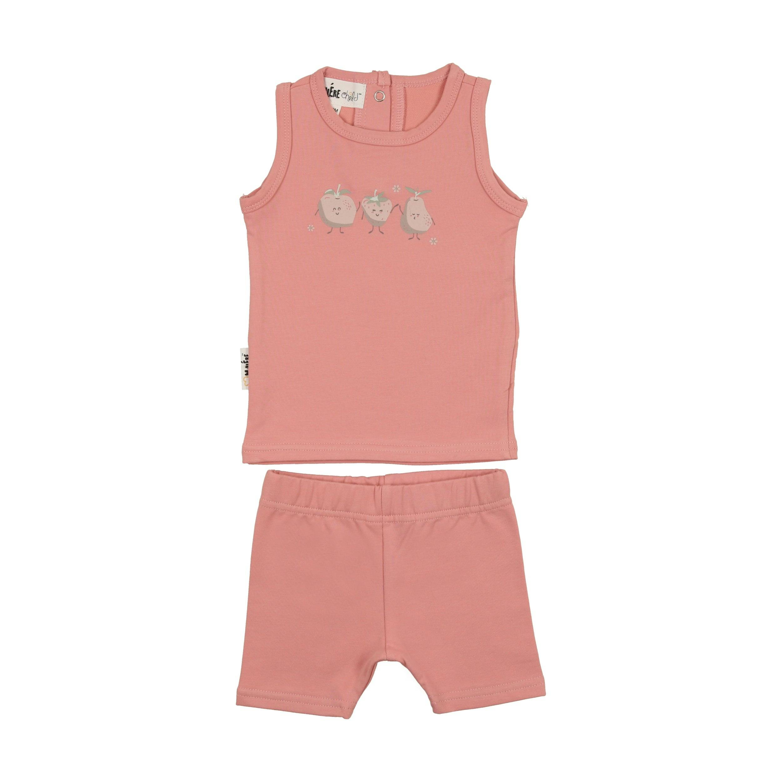 Fruity Friends Print 2-Piece Tank & Short Set