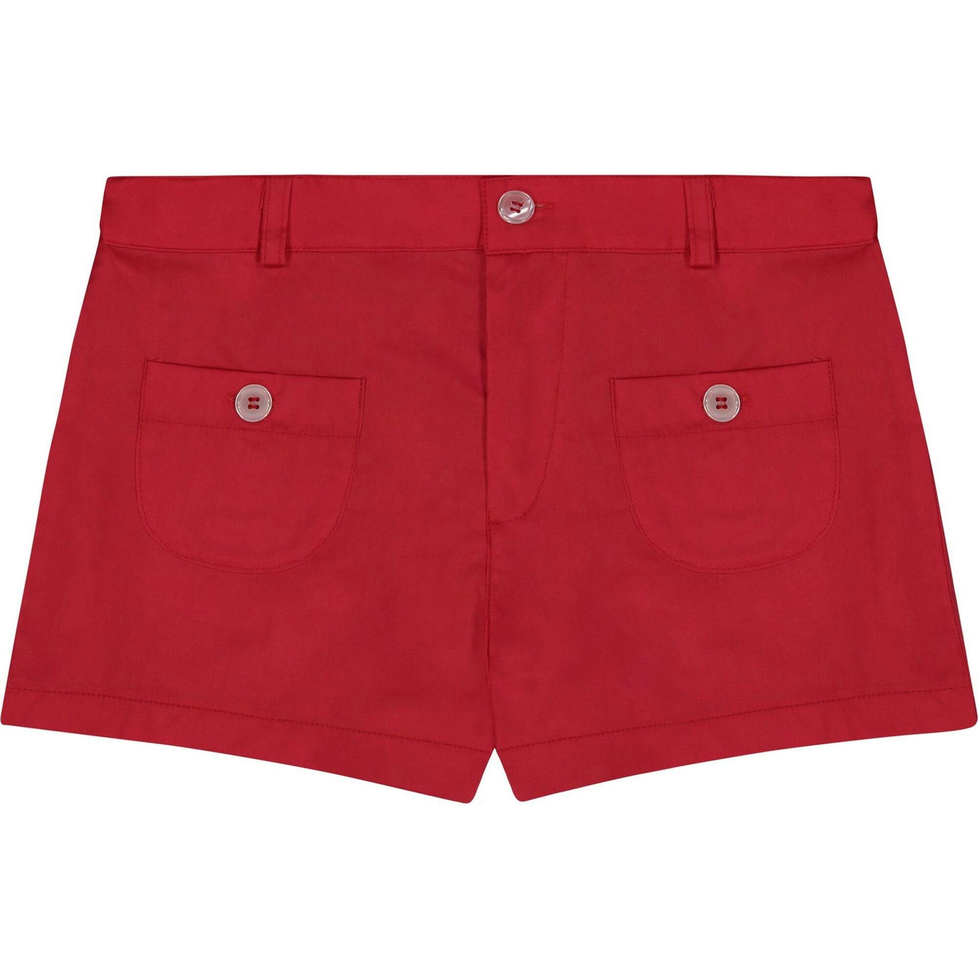 Miss B Miss Shannon Shorts Poplin, Red