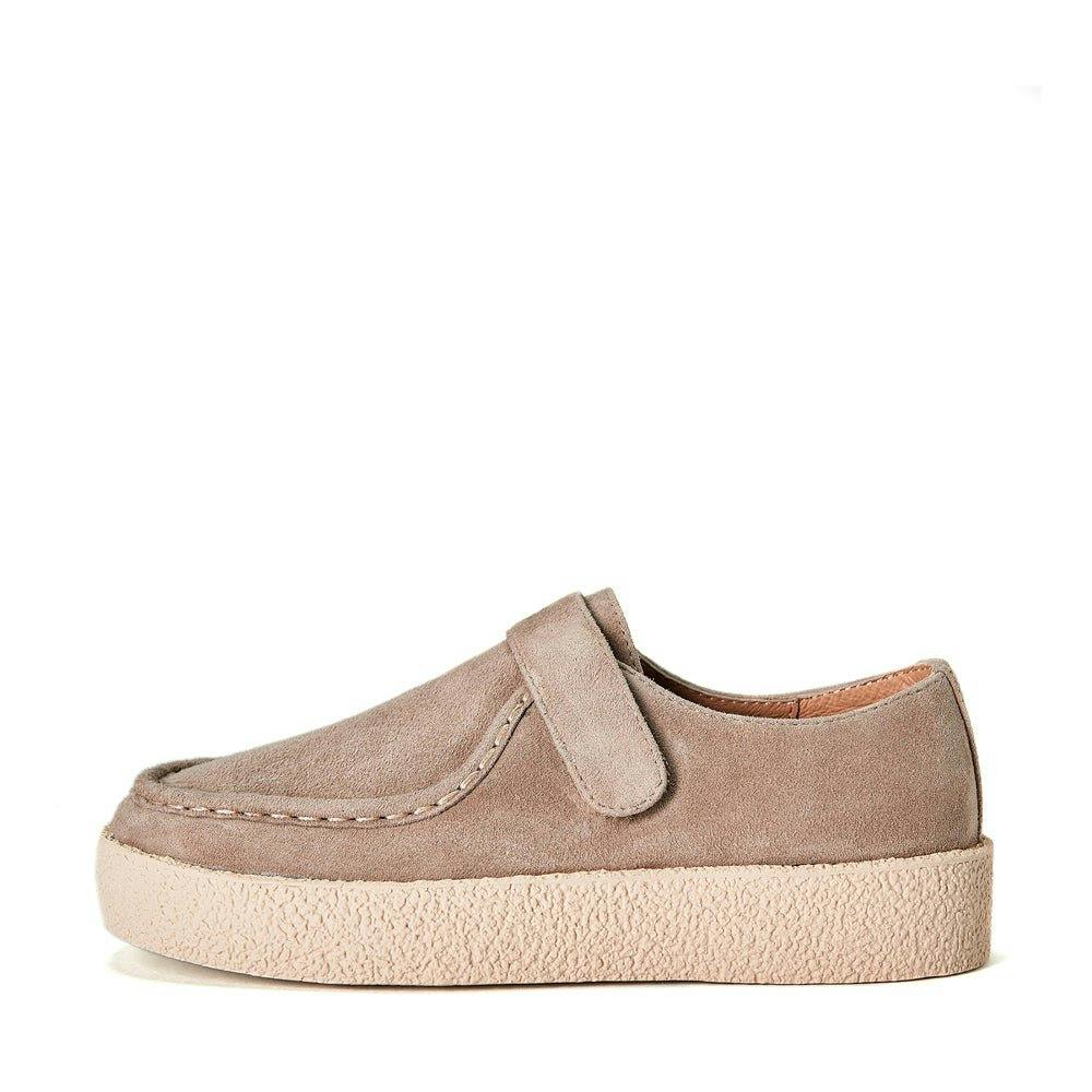Liam Suede Velcro Strap Loafers Boots