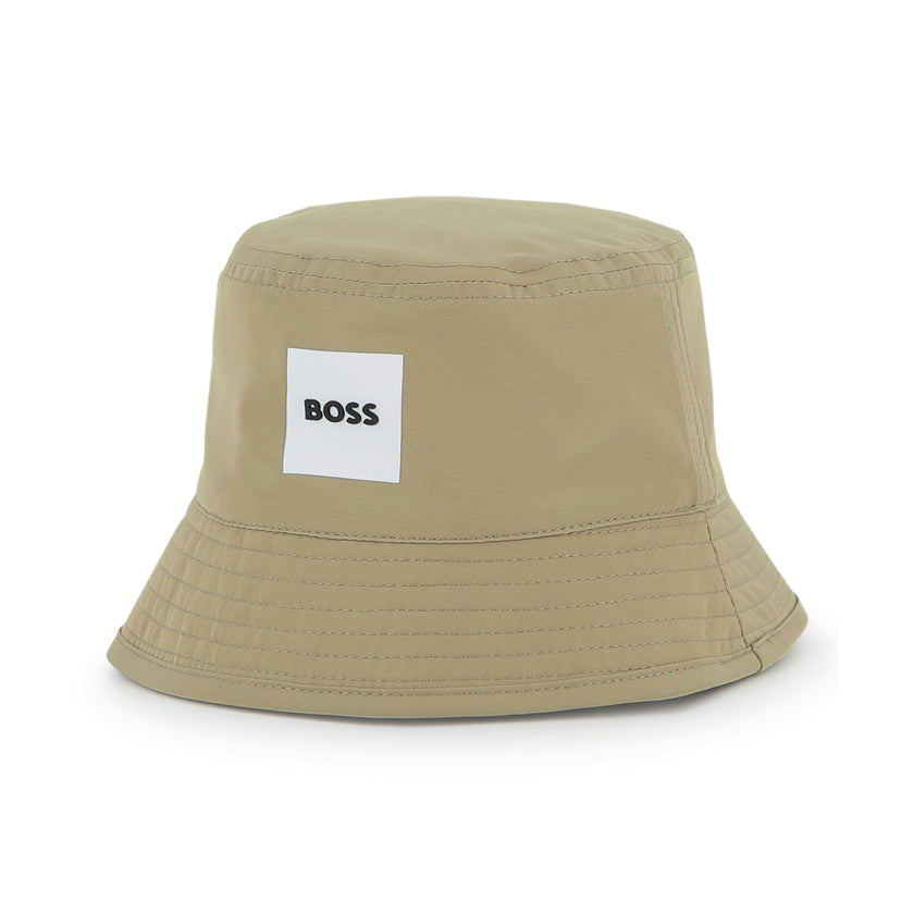 White & Beige Reversible Bucket Hat