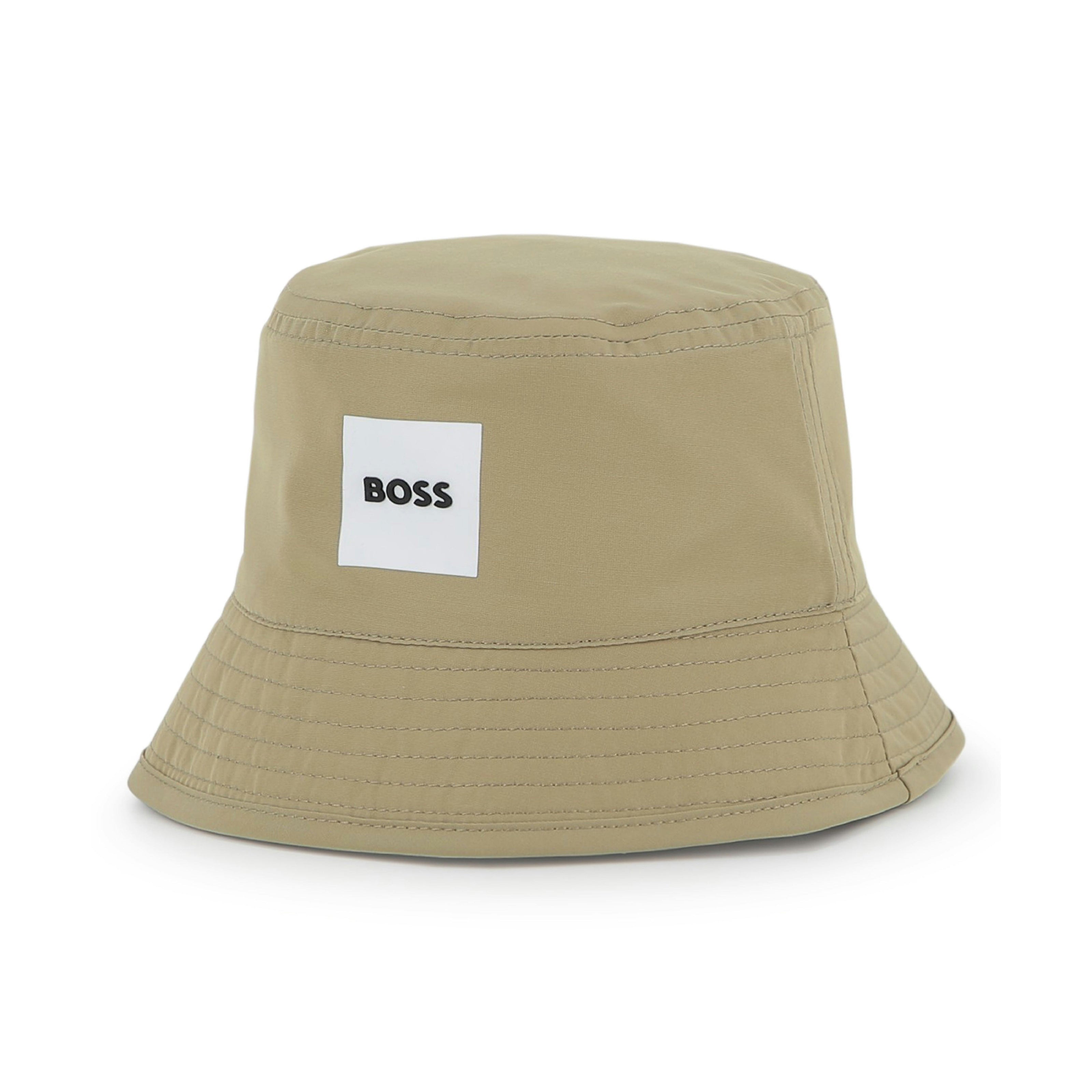 White & Beige Reversible Bucket Hat