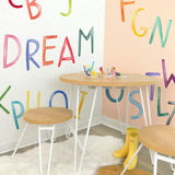 Watercolor Alphabet Uppercase • Rainbow • Peel-and-Stick Wall Decals