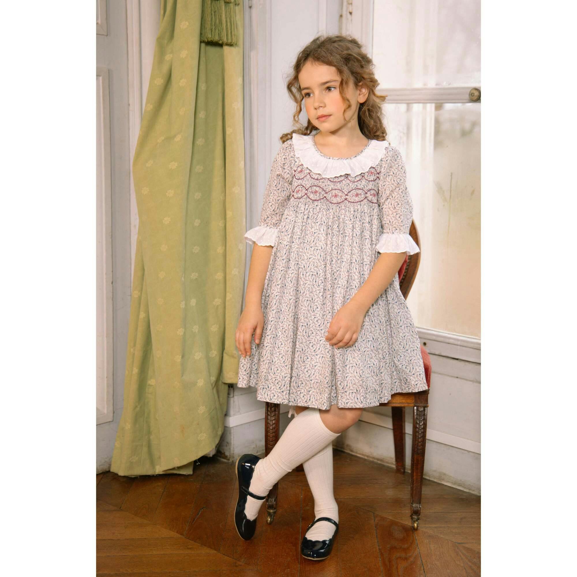 Isadora Floral Long Sleeve Smocked Dress