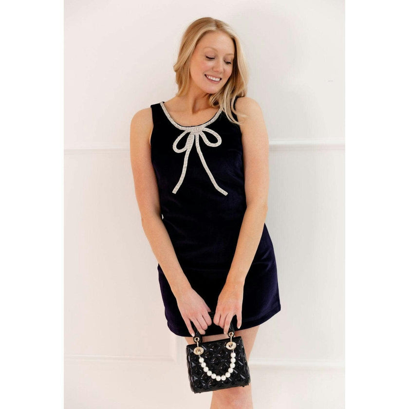 Women's Velvet Bow Princess Dress