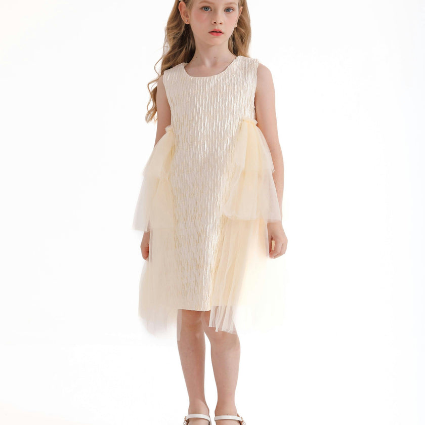 Champagne Sonata Ruffle Dress