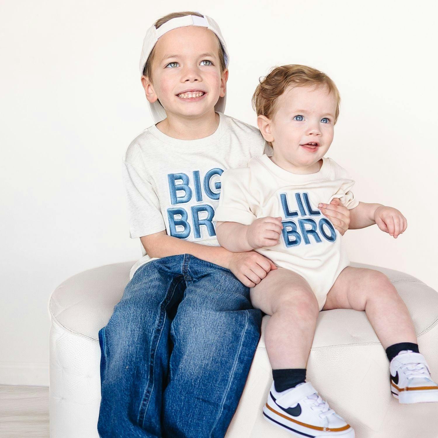 Big Bro Embroidered Patch Short Sleeve T-Shirt - Natural Heather