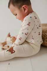 Baby Boy Long Sleeve Bodysuit in Caramel Stripe