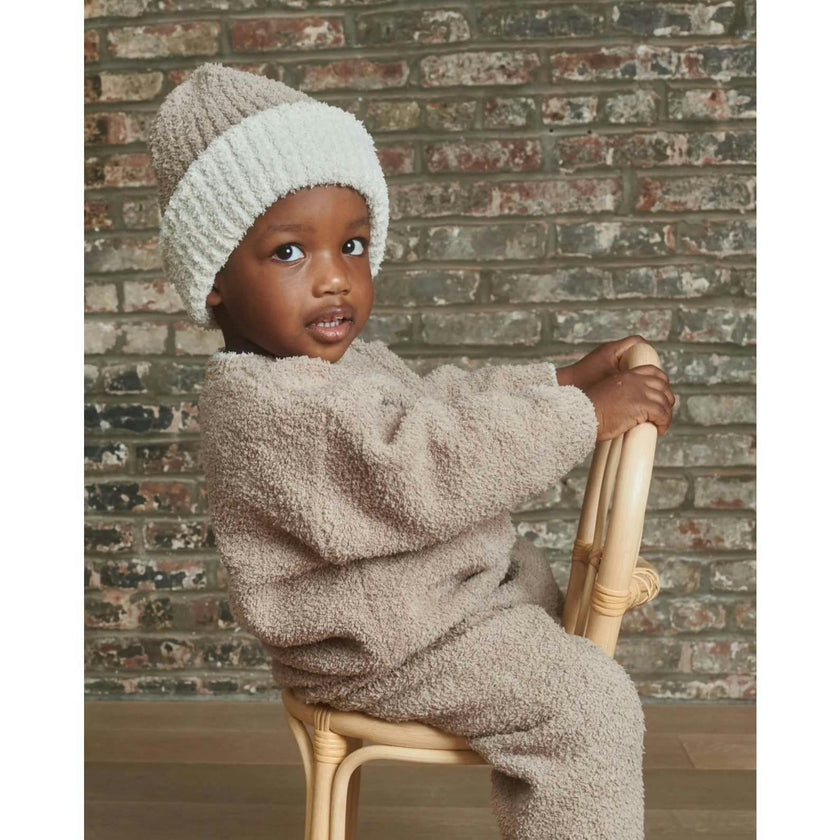 Fuzzy 2-Tone Ribbed Beanie