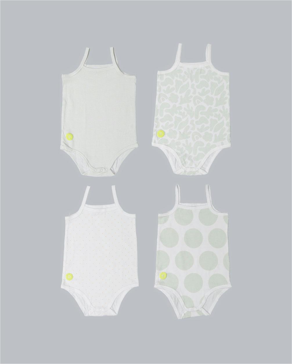 Baby Boy Sleeveless 4pc Onesie Set