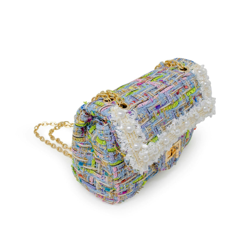 Classic Tweed Pearl Handbag