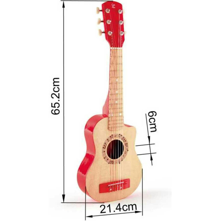 First Musical Guitar: Red Flame - Kid's Wooden Instrument