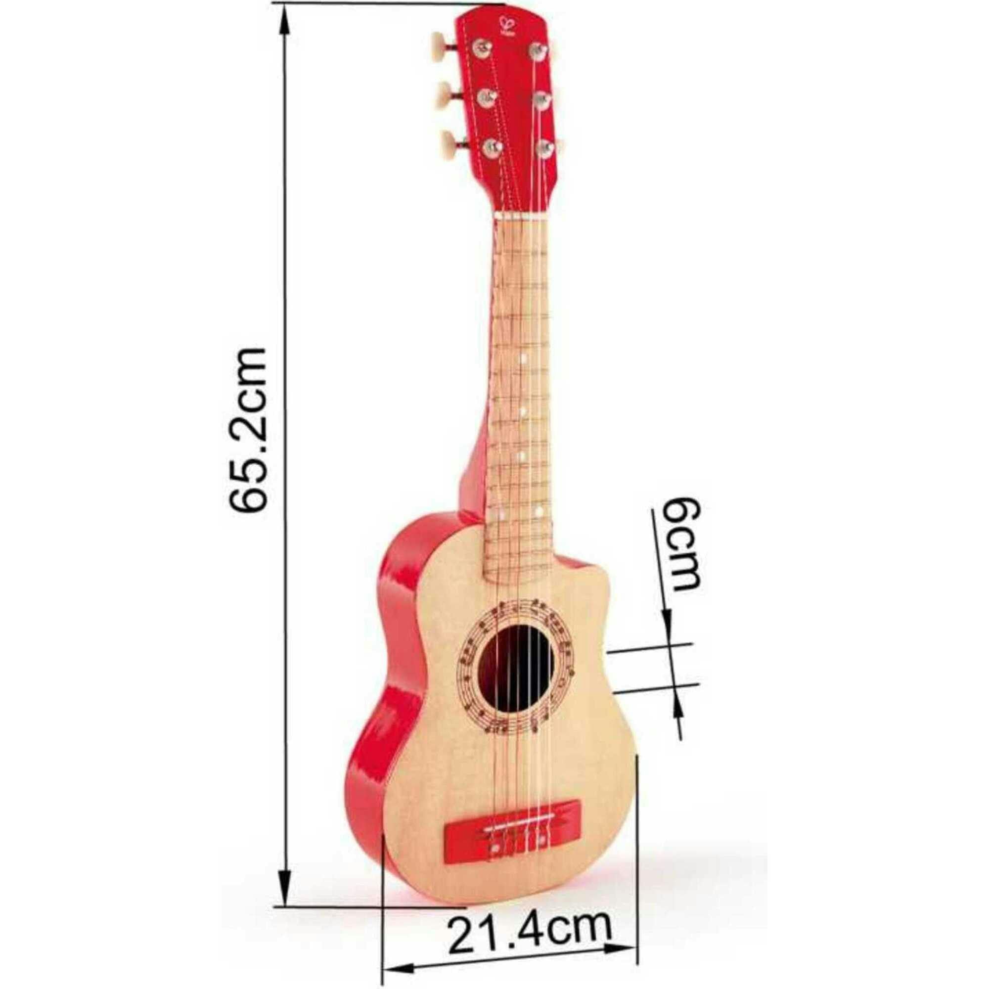 First Musical Guitar: Red Flame - Kid's Wooden Instrument