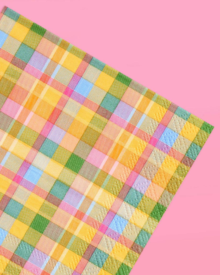 Summer Camp Napkins - 24 plaid paper napkins