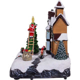8.5-Inch Battery Operated Lighted Musical Santa Village Scene