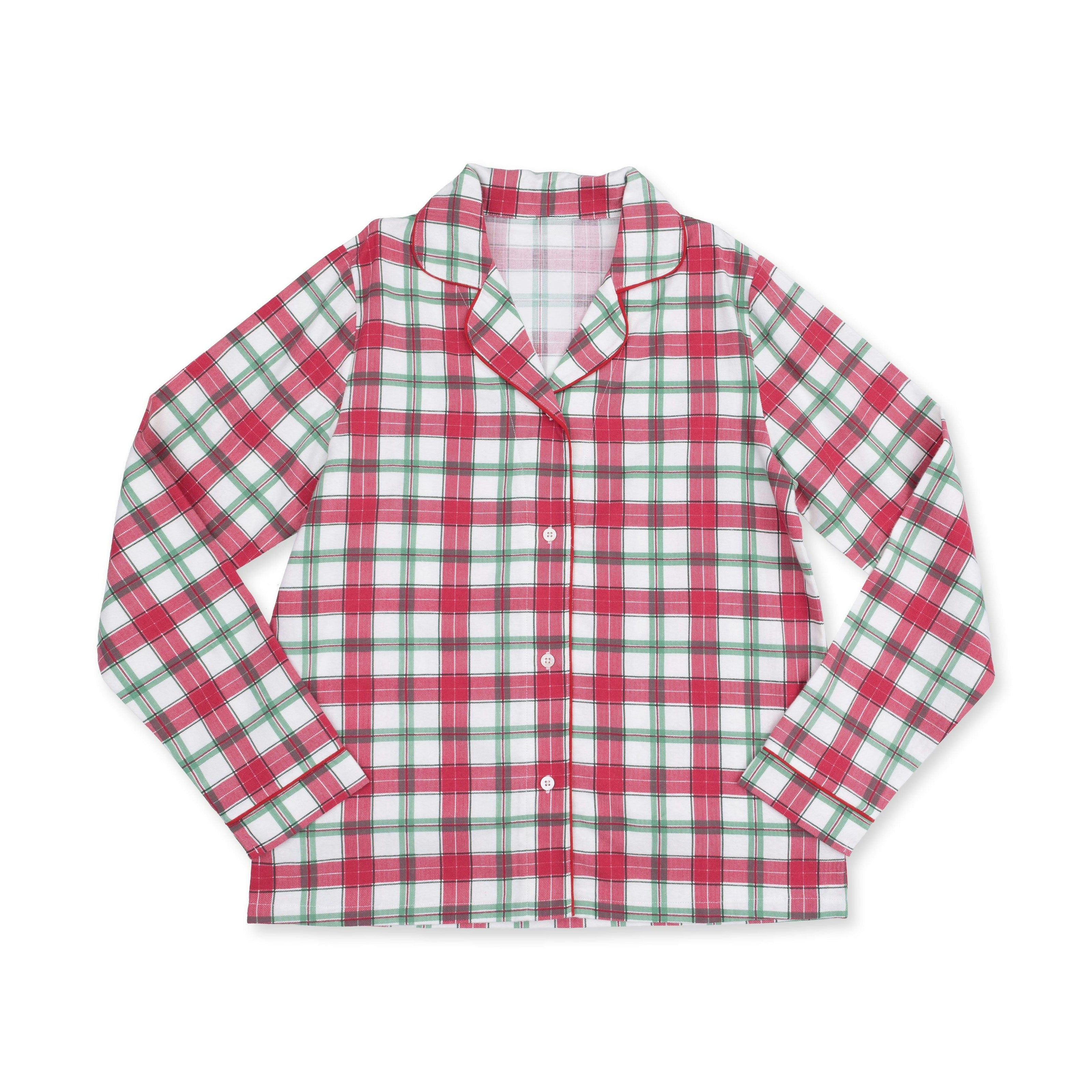 Holiday Plaid - Adult Long Sleeve Coat Style and Pant with Pockets