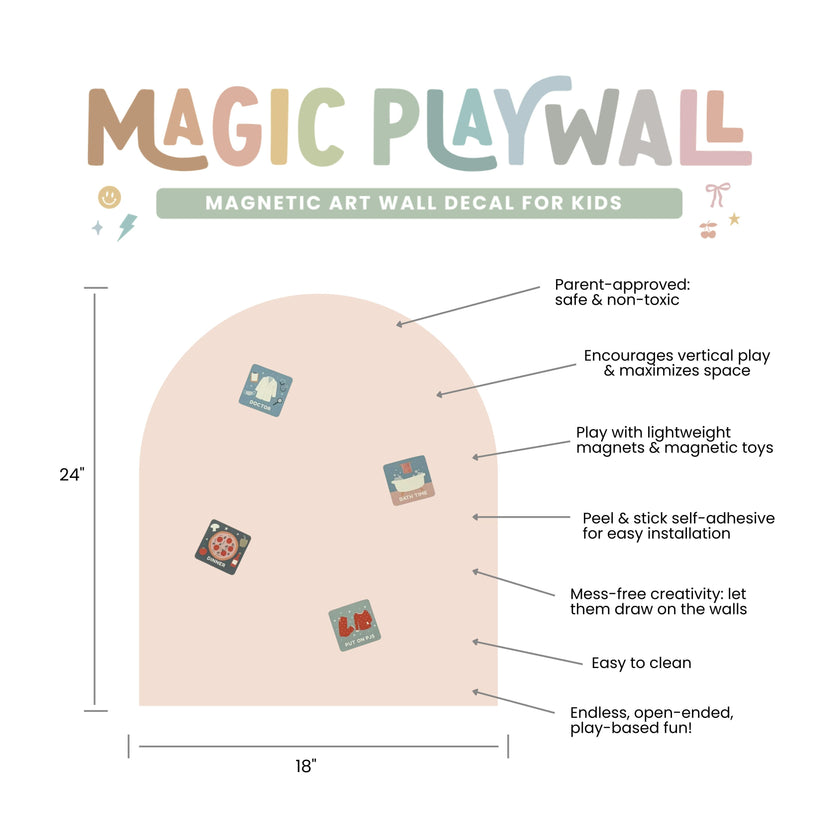MINI Magic Playwall - Arch Magnetic Art Wall Decal for Small Spaces