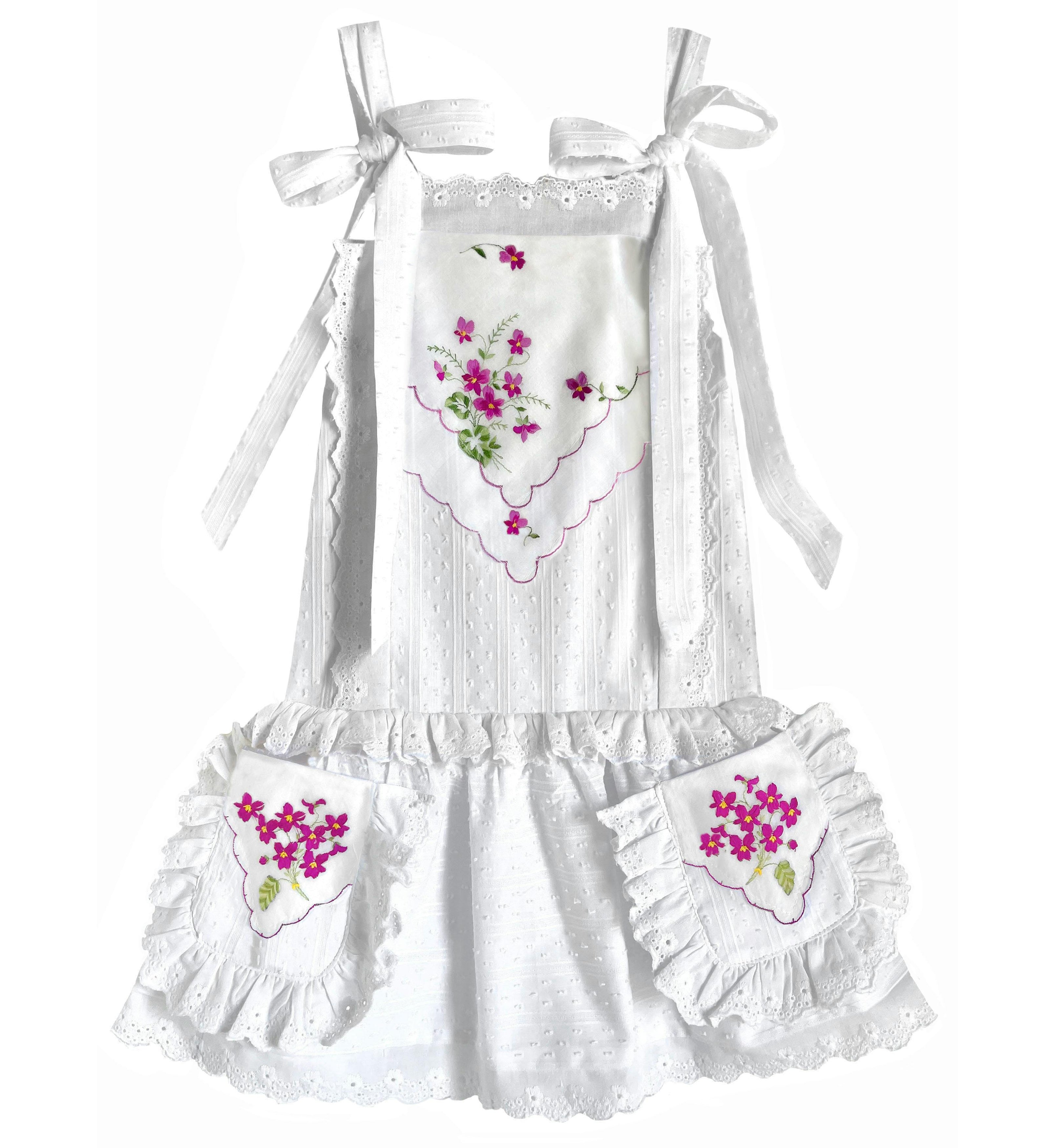6y Drop-Waist Handkerchief Dress - Wild Magenta Flowers