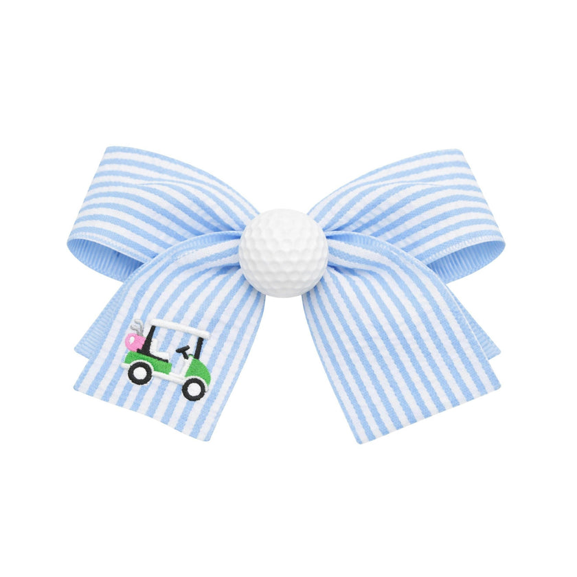 Golf Ball Seersucker Hair Bow