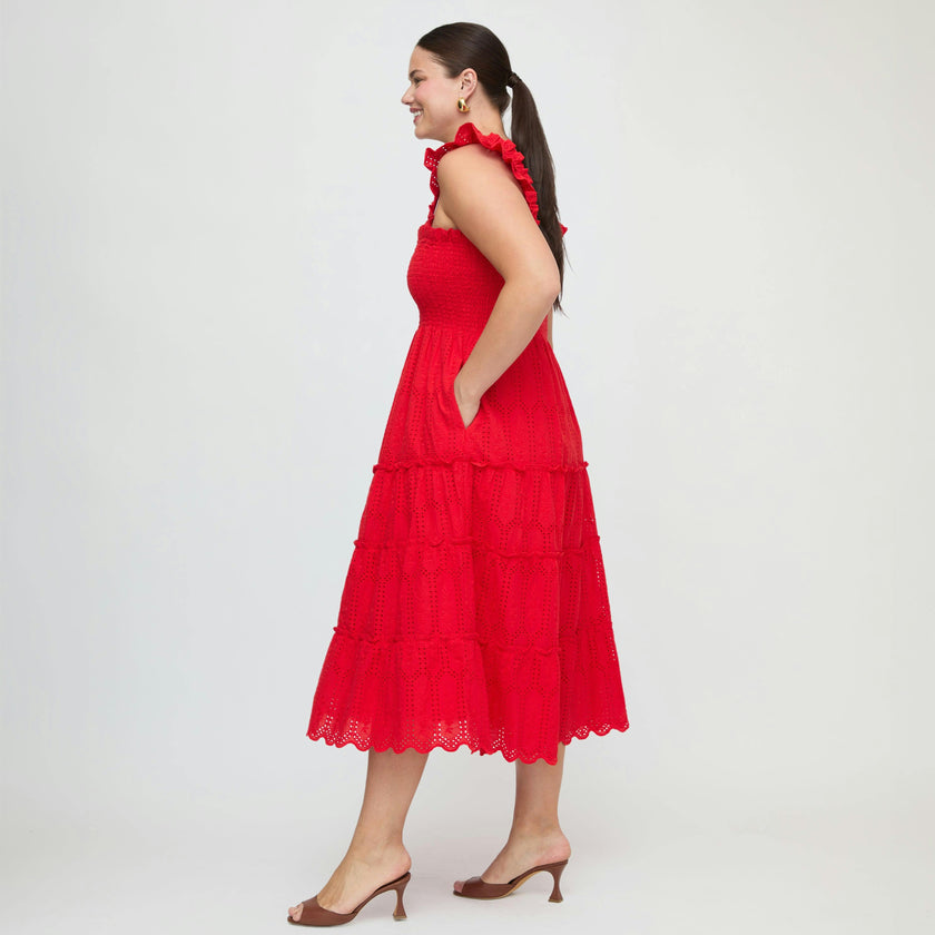 The Ellie Nap Dress - Cherry Trellis Broderie
