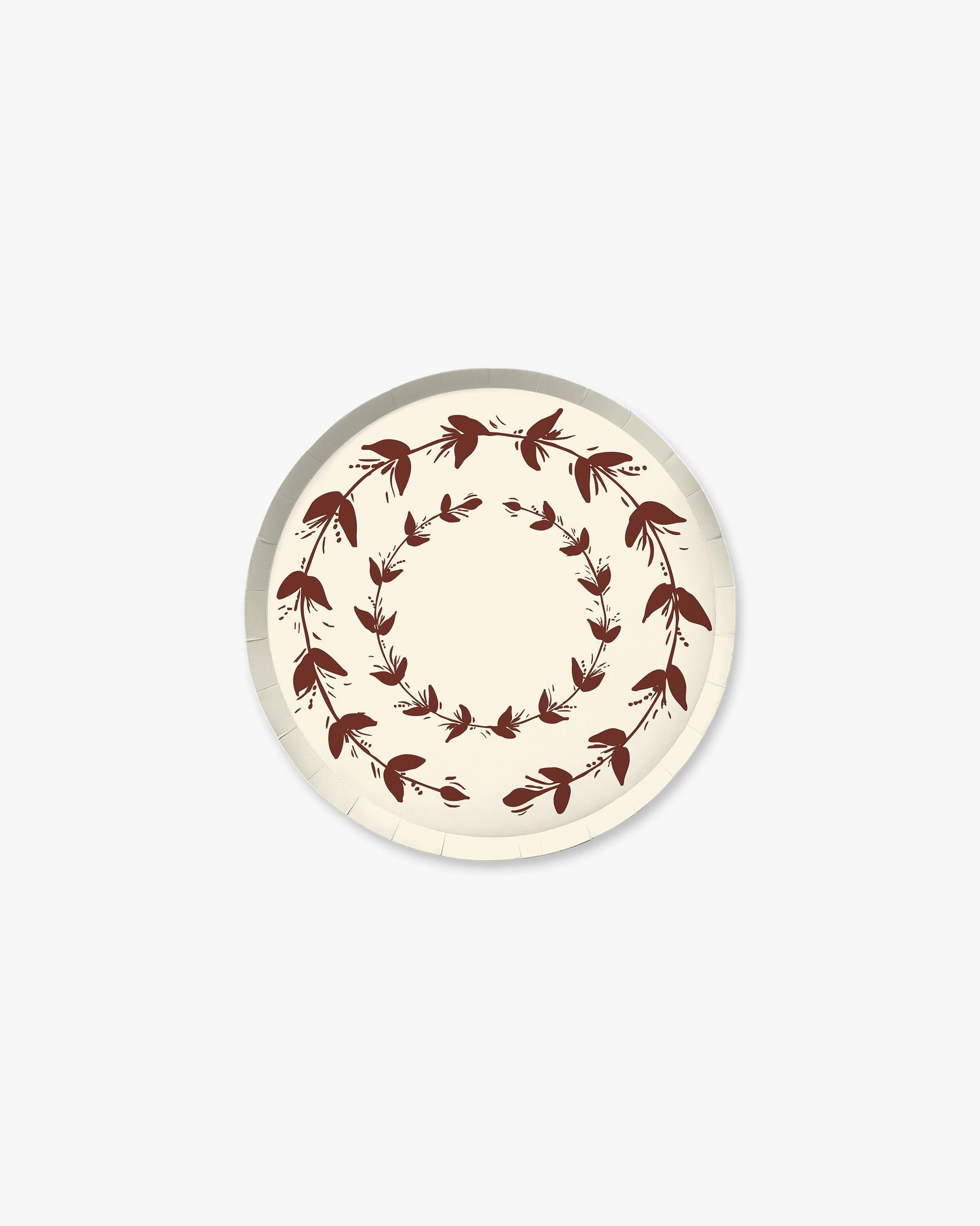 Verde Vines Hors d’Oeuvres Plate Set in Ivory//Mahogany