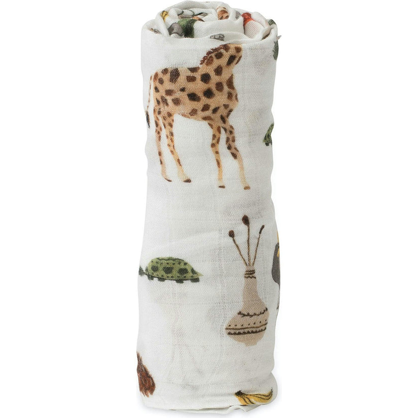 Deluxe Muslin Swaddle Blanket - Safari Social
