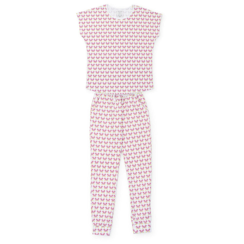 Melanie Women's Pajama Jogger Pant Set - Pickleball Pink