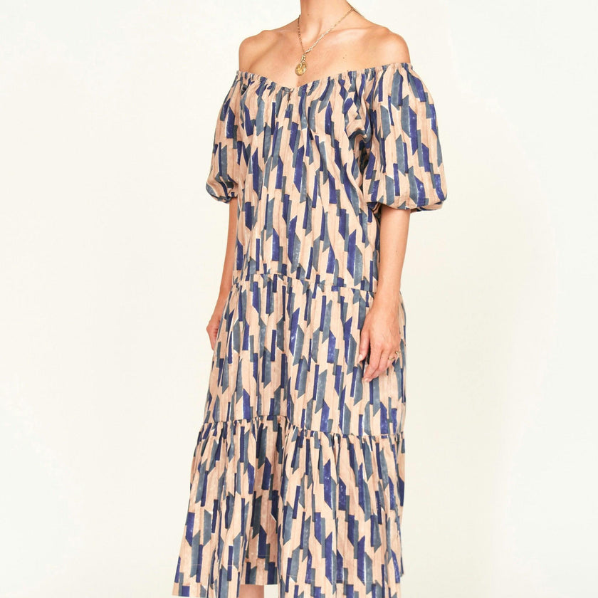 Capri Dress in Cerulean Rainfall