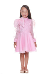 Pink Aaliyah Organza Bow Dress