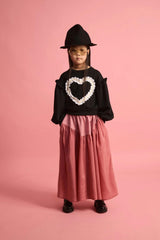 Lace Heart Sweatshirt Black