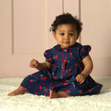 Cherry Button-Front Dress & Bloomers