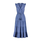 Giselle Womens Maxi Dress Ocean Blue Eyelet, Ocean Blue Eyelet