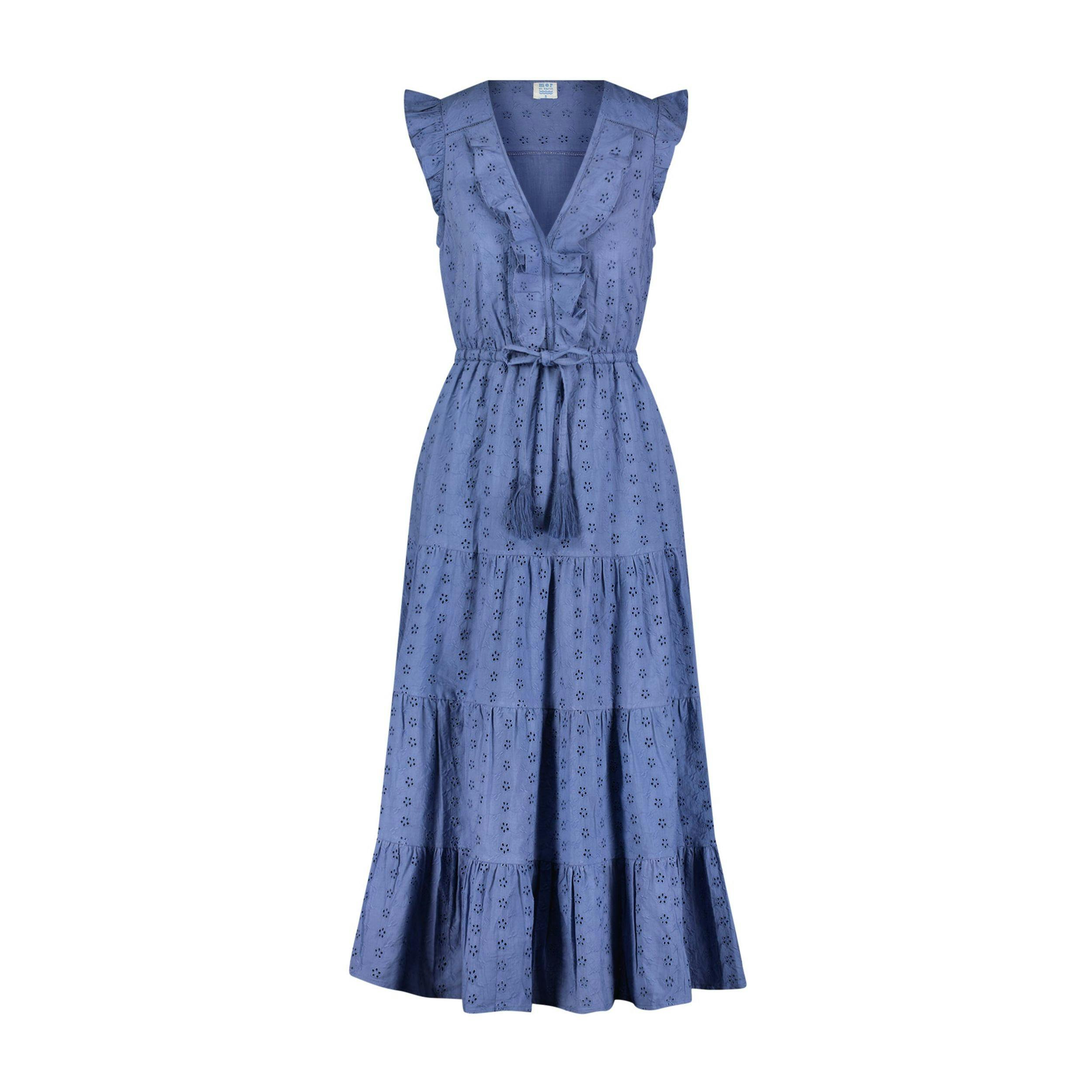 Giselle Womens Maxi Dress Ocean Blue Eyelet, Ocean Blue Eyelet