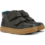 Kiddo Leather And Textile 2-Velcro Strap Sneakers, Grey
