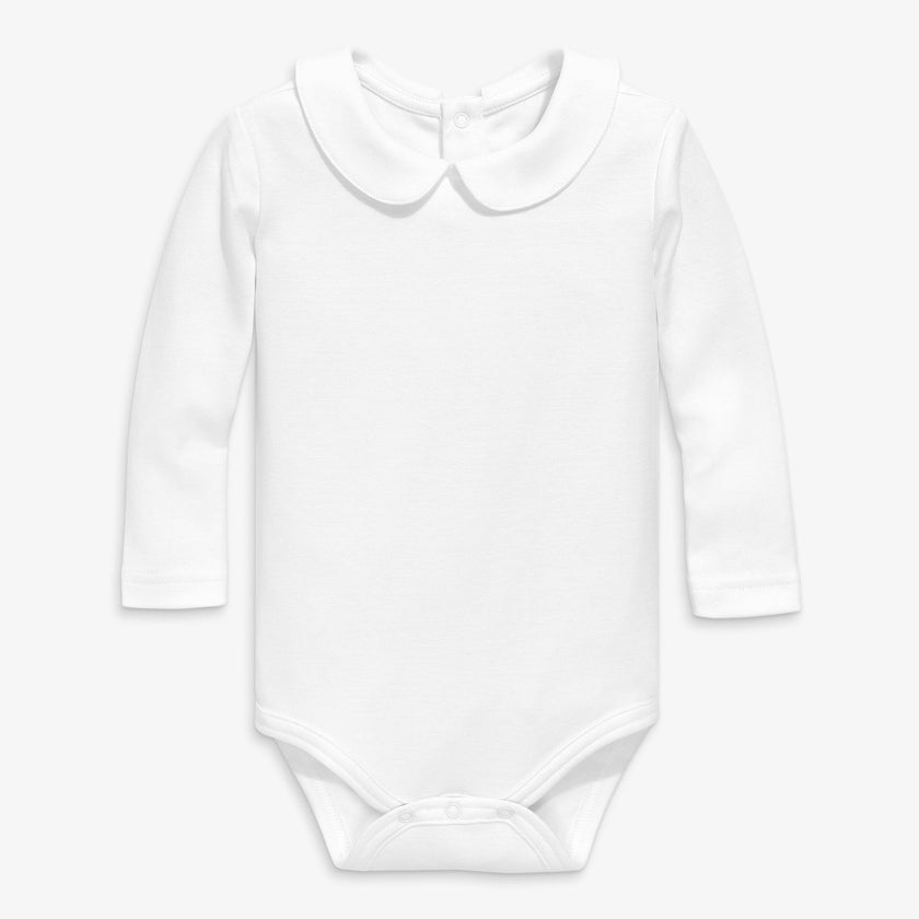 Organic long sleeve peter pan babysuit