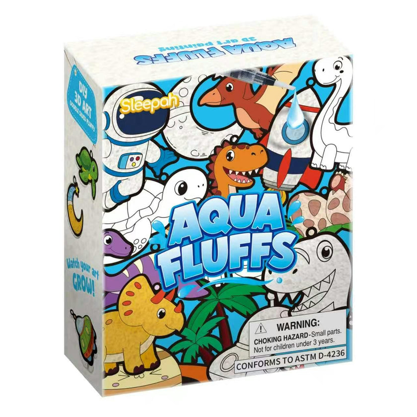 Aqua Fluffs Mess-Free 3D Puffs Art Kit for Kids Double-Sided Craft Set Kit