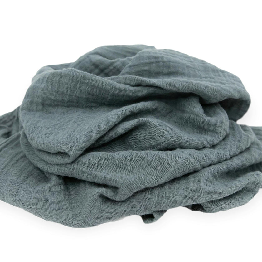 Cotton Muslin Swaddle Blanket - Sea