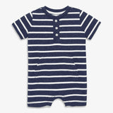 Baby heathered henley shortie in stripe