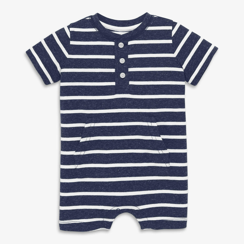 Baby heathered henley shortie in stripe