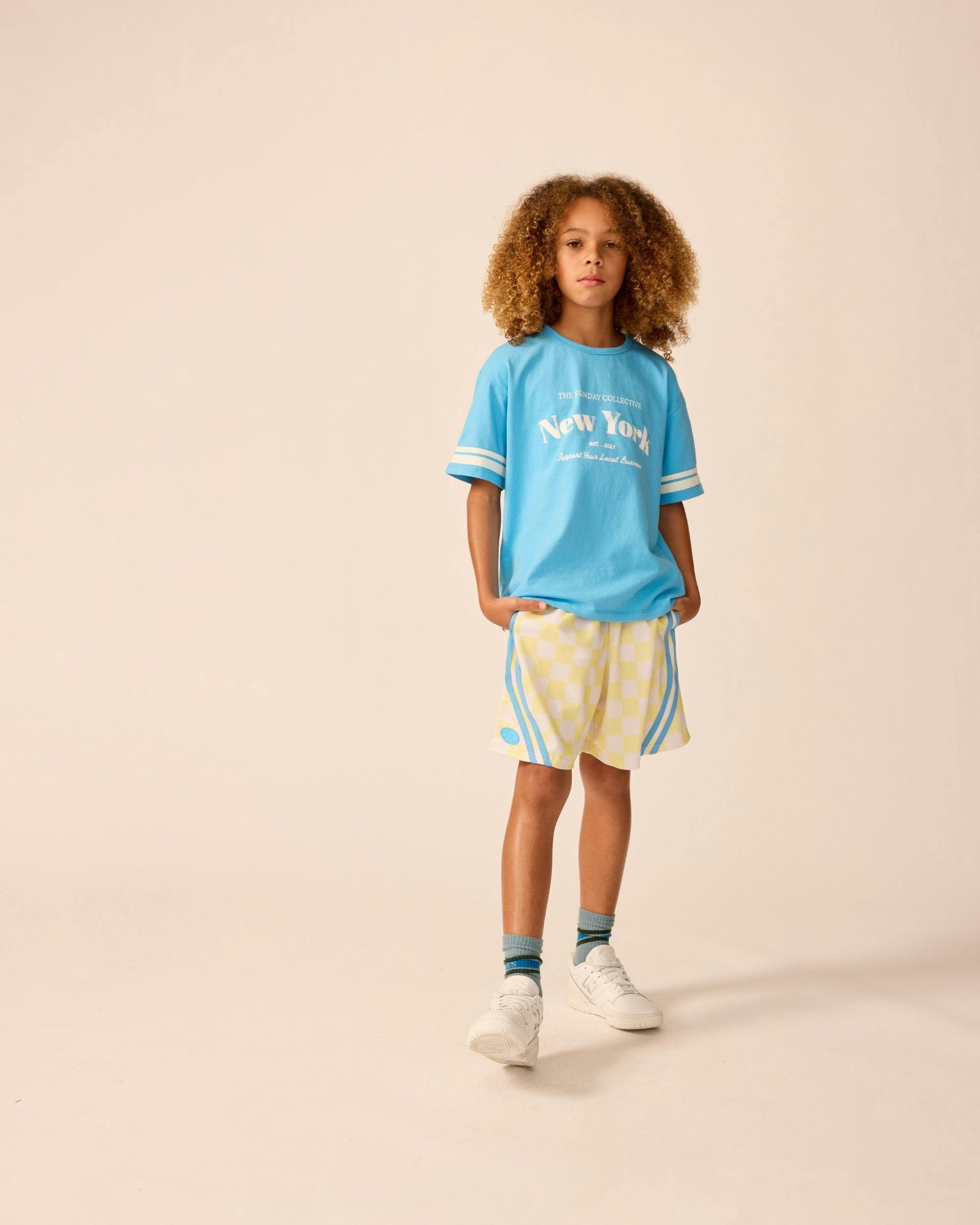 Basketball Shorts in Lemonade Check