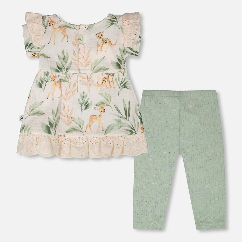 Muslin Tunic And Pointelle Leggings Set
