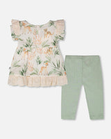 Muslin Tunic And Pointelle Leggings Set