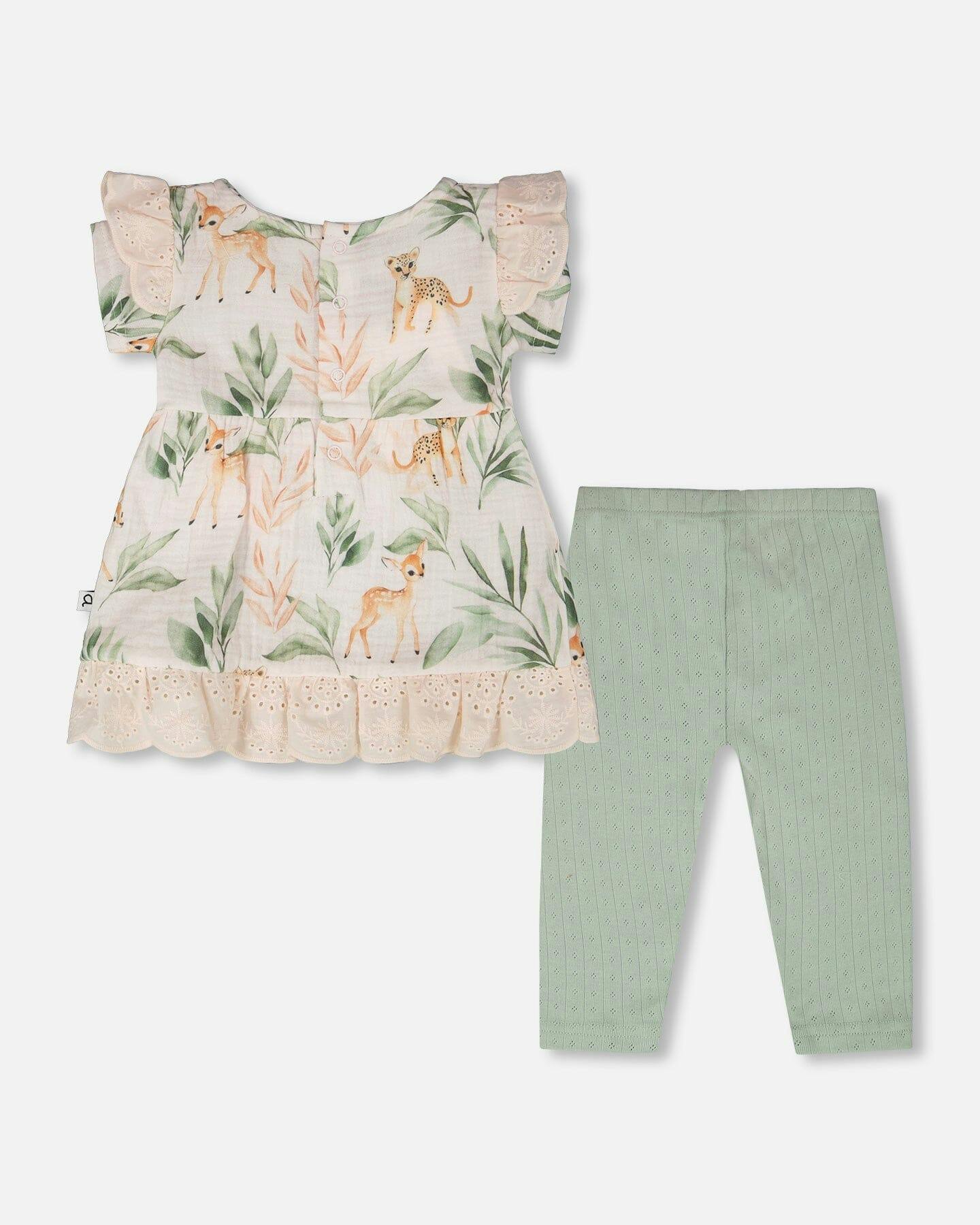 Muslin Tunic And Pointelle Leggings Set