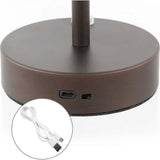 Natalia 12.25" Modern Minimalist Iron Rechargeable Integrated LED Table Lamp