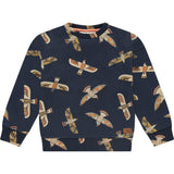 Abstract Birds Crew Neck Pullover Sweatshirt