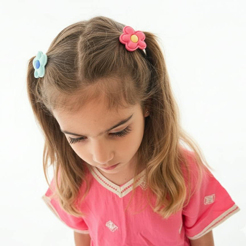 Mini Flower Cookies Hair Clips (Set of 5)