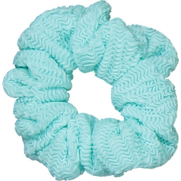 Aqua Waves Textured Scrunchie