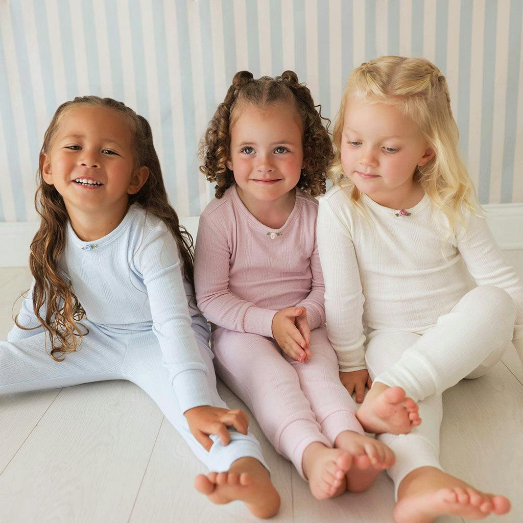 Icing Pink Pointelle Rosette Classic Pajama Set