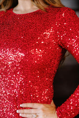 Luminaria Short Dress in Poinsettia Sequin
