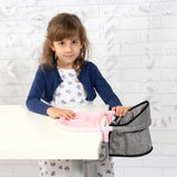 Doll Table Seat: Grey, Pink, Butterfly